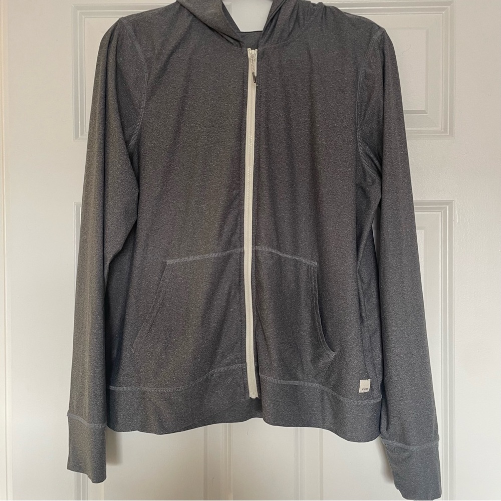 Vuori Jacket Womens Sun's Out Hoodie Full Zip Heather Gray Size XL